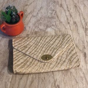 Clutch beige and gold new
